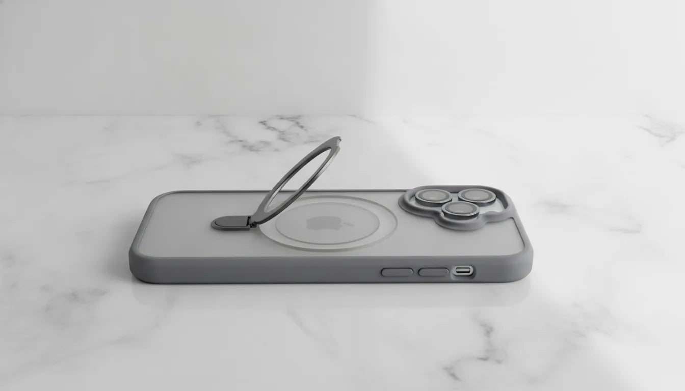 Coque iPhone Magsafe avec Anneau & Protection Objectif