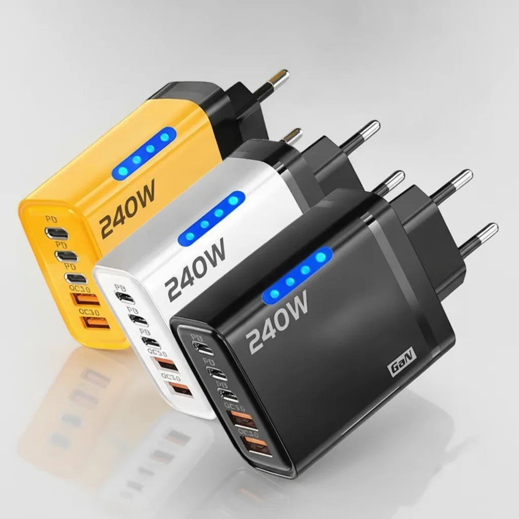 Chargeur GaN 240W 5 Ports USB-C Universel