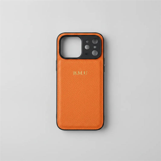 Étui iPhone Cuir Personnalisé Doré
