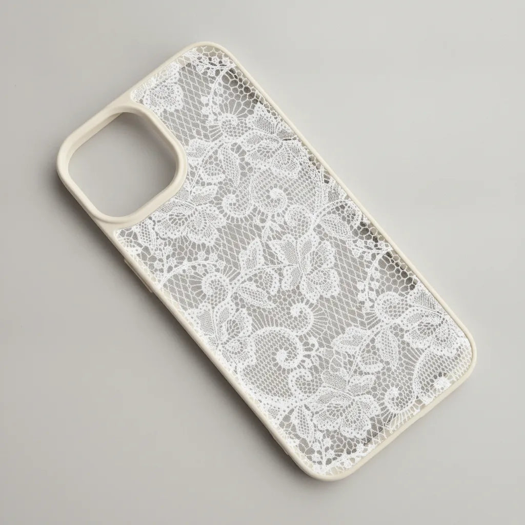 Coque iPhone Dentelle Florale Blanche Vintage