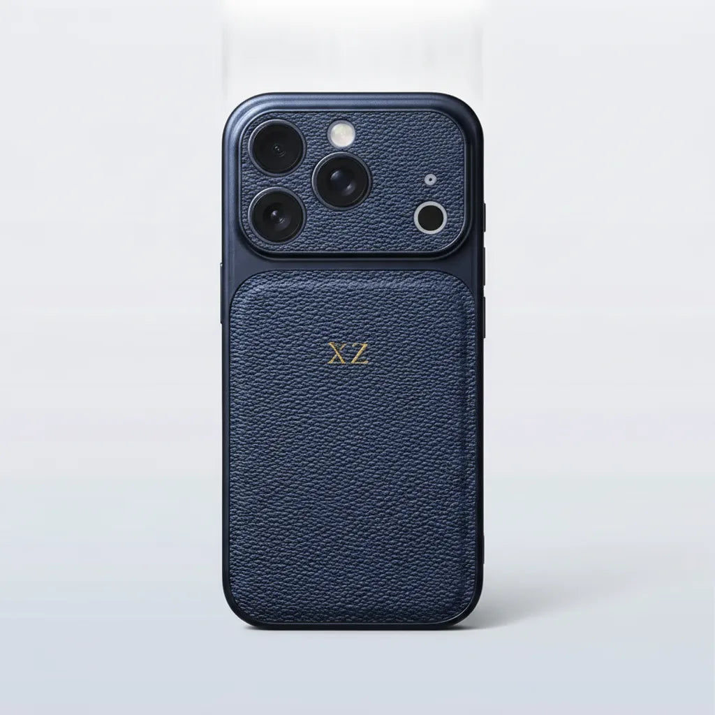 Étui Cuir Personnalisé Initiales Or/Argent iPhone
