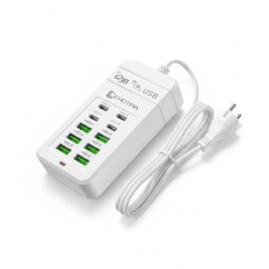 Chargeur USB 10 Ports Universel avec Adaptateurs Monde