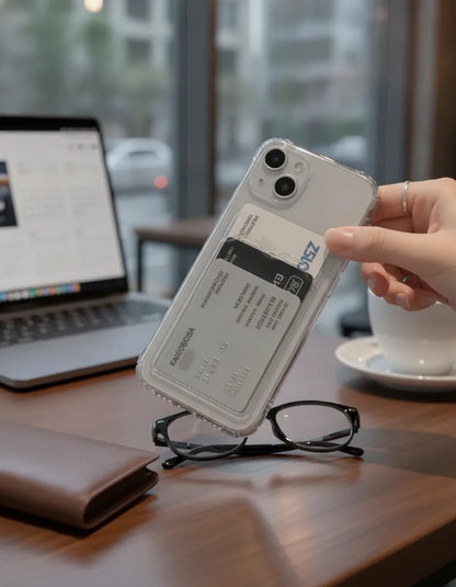 Étui iPhone Transparent Porte-Cartes