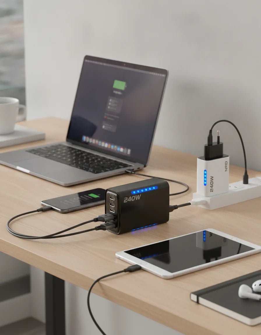 Chargeur USB C GaN 240W 5 Ports Universel