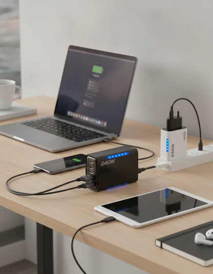 Chargeur USB C GaN 240W 5 Ports Universel