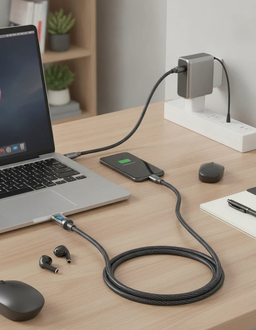 Câble USB C 100W / USB A 120W avec Indicateur LED