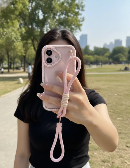 Coque iPhone Transparente Diamants avec Cordon et Bracelet