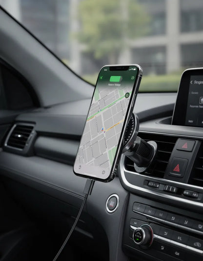 Chargeur Voiture Magnétique Sans Fil 15W iPhone