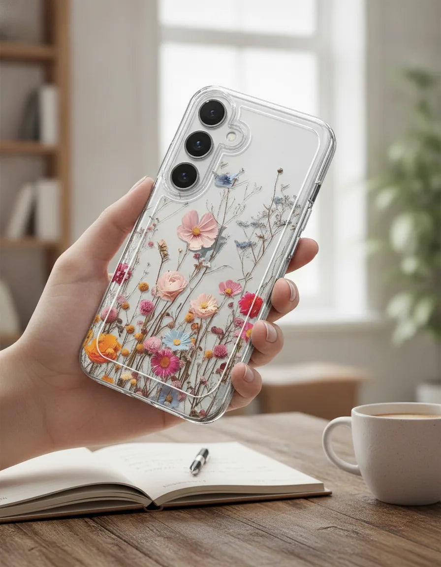 Coque Samsung Transparente Motif Fleurs & Vigne