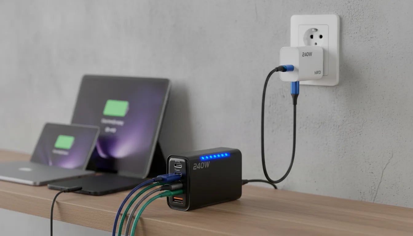 Chargeur USB C GaN 240W 5 Ports Universel