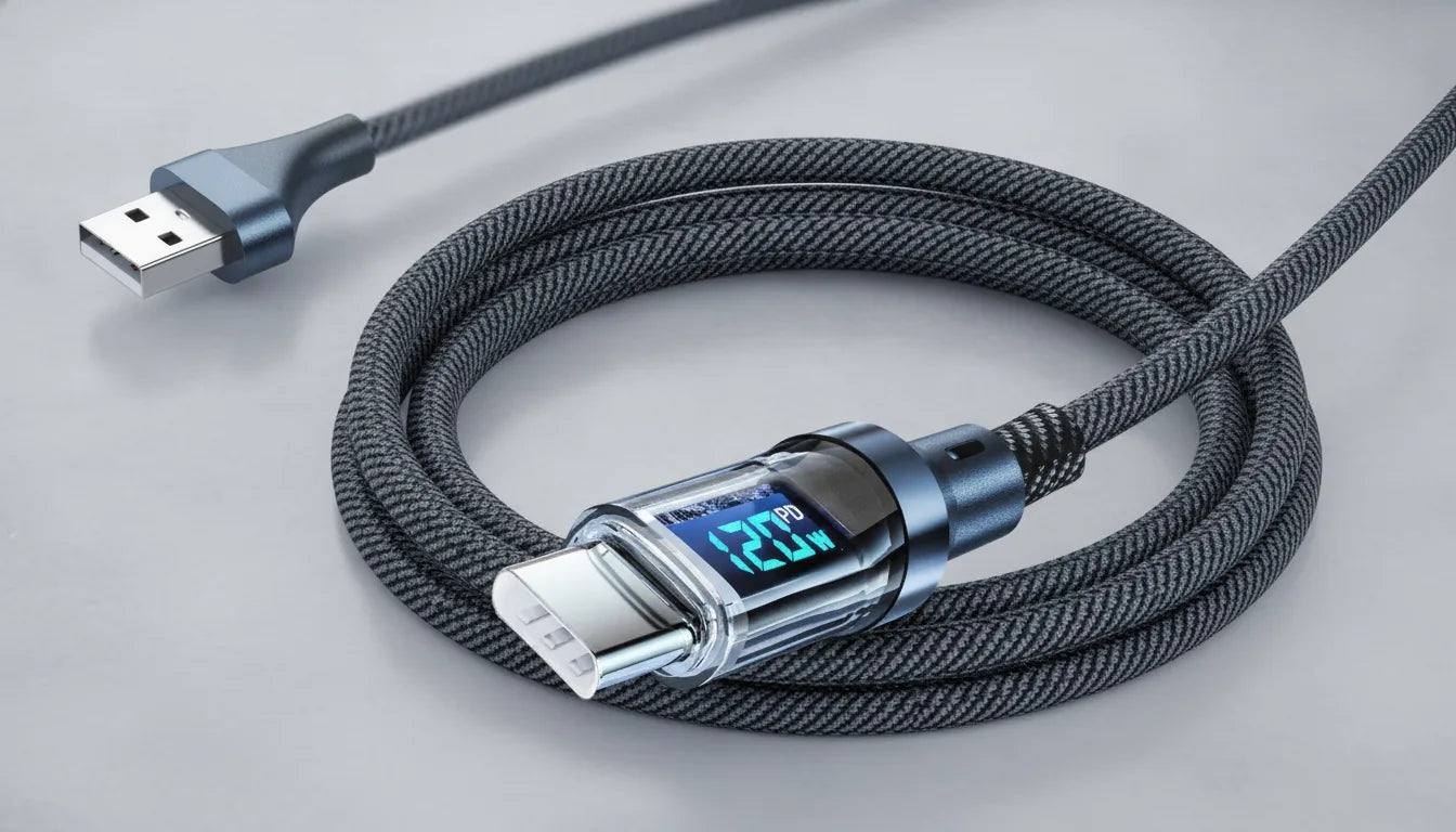 Câble USB C 100W / USB A 120W avec Indicateur LED