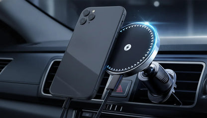 Chargeur Voiture Magnétique Sans Fil 15W iPhone