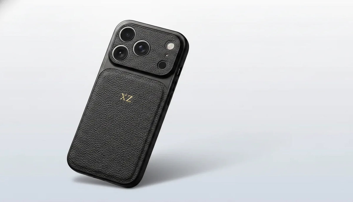 Étui Cuir Personnalisé Initiales Or/Argent iPhone