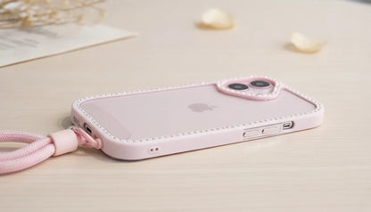 Coque iPhone Transparente Diamants avec Cordon et Bracelet
